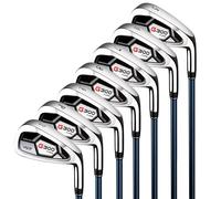 PGM 7 Piece Men’s Golf Iron Set for Right Handed，Forgiving Design Sets with Graphite Shaft and Easy Control Grip Include Golf Club Iron 5 to 9 PW SW