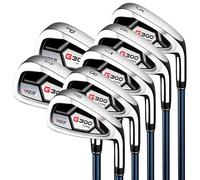 PGM 7 Piece Men's Golf Iron Set for Right Handed, Forgiving Design Sets with Graphite Shaft Stiff Flex and Easy Control Grip Include Golf Club Iron 5 to 9 PW SW