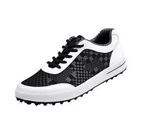 PGM Breathable Mesh Golf Shoes Spikeless for Men Black 8 UK