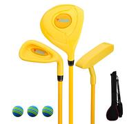 PGM Children's Golf Club Set - Can Hit Real Balls, Includes Wood, Iron, and Putter Clubs, Great for Beginner Boys and Girls, Instructional Training Set