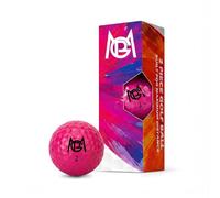 PGM Distance Golf Balls, 2-Piece High Visibility Glossy Colored Golfballs, Solid Feel with High Speed Core, Low Spin Designed for Men, Women & Beginners, 3 Balls (Hot Pink)