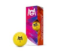 PGM Distance Golf Balls, 2-Piece High Visibility Glossy Colored Golfballs, Solid Feel with High Speed Core, Low Spin Designed for Men, Women & Beginners, 3 Balls (Yellow)