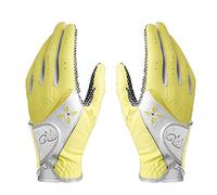 PGM Golf Gloves for Women - 1 Pair - Improved Grip System - Breathable Comfort (Yellow, XL)