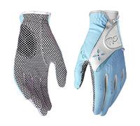 PGM Golf Gloves for Women (Pair) - Improved Grip System - Breathable Comfort - Blue, Medium