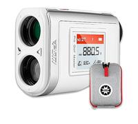 PGM Golf Rangefinder with Slope, Red/Green OLED Display & 7X Magnification Laser Range Finder, 1300 Yards Golf Distance Finder with Pin Lock Vibration, Magnetic Mount & Type-C Rechargeable, White