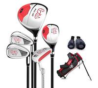 PGM Junior Golf Club Complete Set for Children Kids, 3-5 Age Groups 5 Golf Clubs with Stand Bag and 2 Headcovers for Boys & Girls, Right Hand, Black