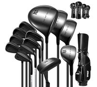 PGM Men's Complete Golf Club Sets - 13 Pieces - 3 Wood (#1,3,5), 1 Hybrid (#4H), 6 Irons(#5,6,7,8,9,PW), 2 Sand Wedge (52°,56°), 1 Putter - Golf Stand Bag, Right Handed