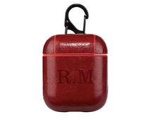 PGM Personalised Case for Apple Airpods 1st 2nd gen- PU Leather Cover, Customise it with Your Own name or text, Unique and Protective