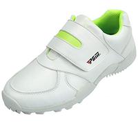 PGM Waterproof Golf Shoes for Kids Children Boys Girls Spikeless with Hook and Loop Strap Green