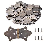 PGMJ 40 Pieces Antique Decorative Hinges Bronze Engraving Design Box Hinges Jewelry Box Hardware for Vintage Wooden Cases,Toolbox,Jewelry Boxes, Cabinets, Gift Boxes, Wine Boxes(K57)