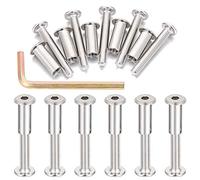 PGMJ 40 Pieces M6 Binding Screws Posts Rivet Socket Cap Connecting Bolts Cap Nuts Assortment Kit for Baby Bed Furniture,Leather Saddles Purses Belt Repair,Scrapbook Photo Albums Binding (M6x40mm-D)