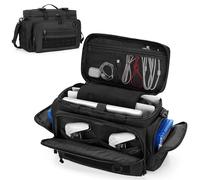 PGmoon Tactical Carrying Case Compatible with PS5 Console, Travel Console Carry Bag with 15.6’’ Laptop Padded Sleeve, Multiple Pockets for Controllers, Discs and More Gaming Accessories