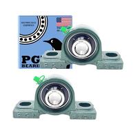 PGN - UCP204-12 Pillow Block Mounted Ball Bearing - 3/4" Bore - Solid Cast Iron Base - Self Aligning (2 Pack)