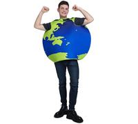 PGOND Planet Earth Globe Costume, Adult One-Piece World Map Outfit, Blue and Green, Multicolor, One Size