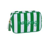 PGORSDOR Personalized Embroidered Makeup Bag, Custom Cosmetic Bag for Women, Embroidered Cosmetic Travel Pouch, Green, Modern