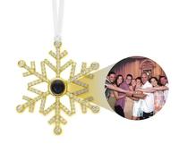 PGORSDOR Personalized Snowflake Projection Hanging Ornament,Personalized Ornaments for Christmas,Custom Snowflake Photo Ornaments (Gold)