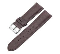 Pgqjfks 18mm/19mm/20mm/21mm/22mm/23mm/24mm/26mm Nylon Canvas Watch Strap for Men, Silver Pin Buckle, Dark Brown, 21mm