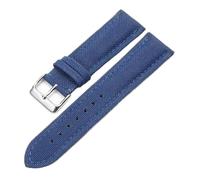 Pgqjfks 18mm/19mm/20mm/21mm/22mm/23mm/24mm/26mm Nylon Canvas Watch Strap for Men, Silver Pin Buckle, Royal Blue, 23mm