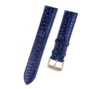 Pgqjfks Handmade Leather Watch Strap 16/18/19/20/22 mm Men Women Bracelet Quick Release, Royal Blue Gold, 16mm