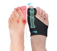 PGRODE 2 Pcs Bunion Corrector for Women Men Bunion Pain Relief, Big Toe Straighteners, Breathable Bunion Correction Socks with Built-in Gel Pad, Big Toe Spacer Separators (Black)