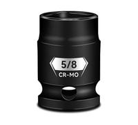 pgroup 1/2-Inch Drive Female Pipe Plug Socket, Impact SAE (5/8 inch), Chamfered 4 Point Square Socket, Cr-Mo Steel