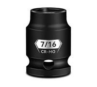 pgroup 1/2-Inch Drive Female Pipe Plug Socket, Impact SAE (7/16 inch), Chamfered 4 Point Square Socket, Cr-Mo Steel