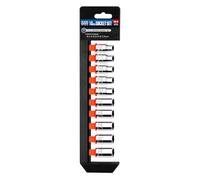pgroup 10PCS 1/2” Drive Shallow Socket Set, Metric (10mm-19mm), 6-Point, Cr-V Steel, Full Polished Chrome Plated Socket With Hanging Bracket, Cover Most Commonly Sizes