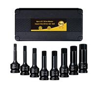 PGROUP 8 Stück 1/2 Zoll Drive Master Impact Sechskant-Bit-Set, Sechskant-Schraubendreher, Schlaggrad, 1/2 Zoll Antrieb Inbus-Bit-Bit-Steckschlüssel-Steckschlüssel-Set mit robustem Aufbewahrungsbox
