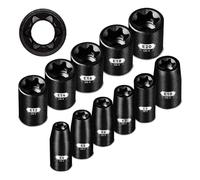 pgroup E-Torx Socket Set with Holder, E4-E20 Female External Sockets, 3/8” 1/4” Drive Inverted Star Socket