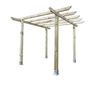 PGS Heavy Duty Wooden Pergola Kit Garden/Patio/BBQ/Hot Tub (Height: 2.4mtre | Width/Length 2.4m Champion Design Rafters | Galvanised Bolt Down Feet)