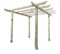 PGS Heavy Duty Wooden Pergola Kit Garden/Patio/BBQ/Hot Tub (Height: 2.4mtre | Width/Length 3m Champion Design Rafters | Galvanised Bolt Down Feet)