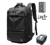 PGSLPH Vacpack Expandable 60L Vacuum Compression Bag, Black+Pump Waterproof and Anti-theft Travel Backpack