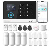 PGST Home Security System, Alarm System for Home Security, Phone Alert, Alarm Siren, Door/Window Sensors, Remotes, Compatible with Alexa, No Monthly Fee,for House Apartment Office