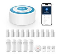 PGST Smart Home Alarm System,Wireless House Alarm Kit with Instant Tuya App Alerts,Siren Hub,Motion Sensors, Door Sensors & Remote,SOS,Works with Alexa for Villa,Apartment Kids Safety (A519W-UK-F)