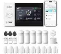 PGST Wireless Home Security System,DIY 4G/WiFi Alarm,Door and Motion Sensor,App Control,Work with Alexa and Google Assistance,No Monthly Fee for Apartment,Office,Villa