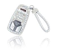 PGTOPONE Sparkly Luxury Bling Rhinestone Crystal Diamond Key Fob Cover case Shell Protector Key Chain Compatible with Audi A4 Q7 Q5 TT A3 A6 SQ5 R8 S5 Smart Key