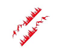 PGVXEM Car Stickers 2 Pack Door Side Stick Forest Decals for RV Off-Road PVC Sunscreen 30cm(Red,Longest side 26cm)