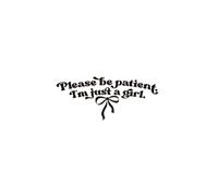 PGVXEM Please Be Patient I'm Just A Girl Funny Car Sticker Coquette Bow for Women Auto Vehicle Bumper Window Door Decor(White,35cmwidex15cmhigh)