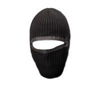 PGWEAR Winter Hat "Action Heavy Knit" - Knitted Hat with Integrated Balaclava & Zip on the Eyes - Warm Men's Beanie, black, One Size