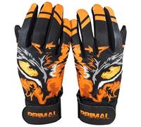 PGX Baseball Eye of The Tiger Baseball Batting Gloves - Adult & Youth Baseball & Softball Gloves, Leather Palm, Wrist Strap for Secure Fit (Adult Large)