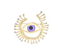 PGYMLSH Lucky Charms Women's Evil Eye Crystal Rhinestones Personalized Fashion Large Brooch - Lapel Cat Eye Stone Christmas Jewelry Gift, Metal, crystal