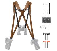 PGYTECH Camera Strap Master, Leather Dual Shoulder Harness for 3 Cameras, Adjustable Camera Harness for Professional Photographers