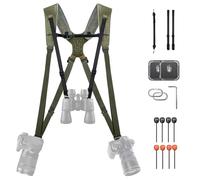 PGYTECH Camera Strap Master, Leather Dual Shoulder Harness for 3 Cameras, Adjustable Camera Harness for Professional Photographers, Sports/Wildlife/Wedding/Events Photography Camera Straps, Green