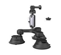 PGYTECH CapLock Triple Suction Cup Car Mount for DJI OSMO 360/Action 5 Pro/4/3/Pocket 3/2, for Gopro 13/12/11/10 with 1/4"-20 Standard Thread Adapter, for Insta360 Ace Pro 2/X4/X3 Action Cameras