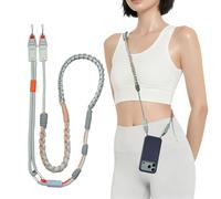 PGYTECH LinkGo Dual Mount Phone Strap,Adjustable Braided Crossbody Rope, Convertible to Wrist Strap, with Quick Mount Bead & Lens Cloth, for iPhone, Android and Most Smartphones, Mint Green