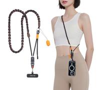 PGYTECH LinkGo Phone Photography Strap, Adjustable Crossbody Strap with Quick Mount Bead, Lens Cleaning Cloth, for iPhone, Android and Most Smartphones, Braided Style, Stellar Black