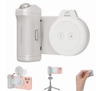PGYTECH MagCam 2 Phone Camera Grip & MagGlow Fill Light Kit, Misty Gray | Bluetooth Remote, 3000mAh Charging Grip, MagSafe Stand/LED Light and 1/4" Thread for iPhone 12-17, Vlogs & Livestreams