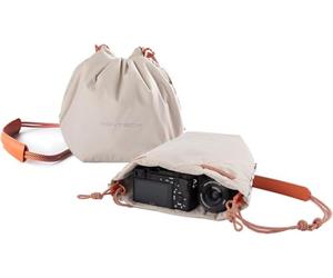 PGYTECH OneGo Drawstring Camera Shoulder Bag Handbag, Soft Camera Case Pouch Compatible with Mirrorless Cameras/Nikon/Canon/Sony/Fujifilm, for Instax/Action Cameras, White