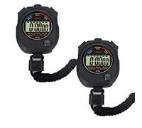 Pgzsy 2 Pack Multi-Function Electronic Digital Sport Stopwatch Timer, Large Display with Date Time and Alarm Function,Suitable for Sports Coaches Fitness Coaches and Referees,Pgzsy