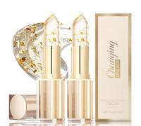 PH Adjusting Lipstick Colour Changing Lipstick Gold Foil Temperature Sensitive Transfer Proof Colour Changing & 24H Hydrating Long Lasting Moisturizing Lip Balm with Glossy Shine for Women 2PCS